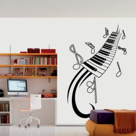 Vinilo Decorativo Piano y Notas Musicales Vinilo Decorativo Piano y Notas Musicales