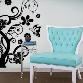 Vinilo Decorativo Árbol y Mariposas