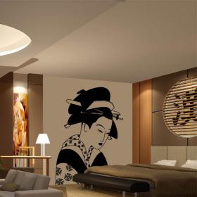 Vinilo Decorativo Mujer Japonesa