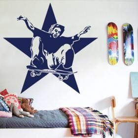 Vinilo Decorativo Patinador y Estrella