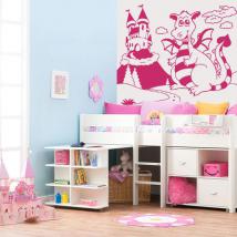 Vinilo Decorativo El Dragón y La Princesa