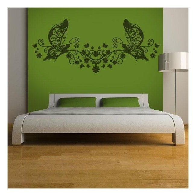 🥇 Vinilos Decorativos Cabecera Cama Floral 🥇