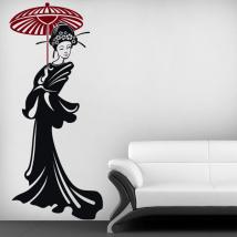 Vinilos Decorativos Silueta Mujer Japonesa