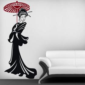 Vinilos Decorativos Silueta Mujer Japonesa