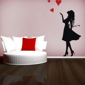 Vinilos Decorativos Mujer Romántica