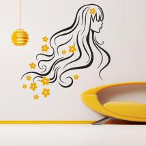 Vinilos Decorativos Silueta Mujer Primavera