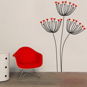 Vinilos Decorativos Flores Corazones