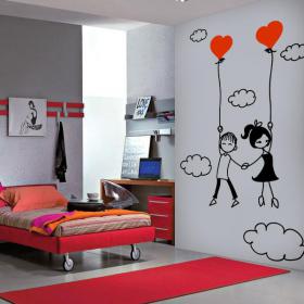 Vinilos Decorativos Rom&aacute;nticos Amor En Las Nubes