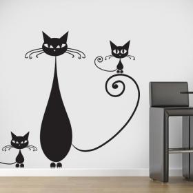 Vinilos Decorativos Familia de Gatos