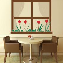 Vinilos Decorativos Ventana Con Flores