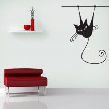 Vinilos Animales Gato Colgado
