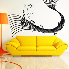 Vinilos Adhesivos Pentagrama Notas Musicales