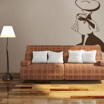 Vinilos Decorativos Silueta Mujer Glamour Vintage