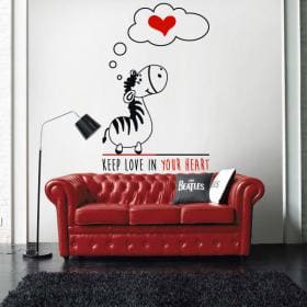 Vinilos Decorativos Cebra Frase Rom&aacute;ntica