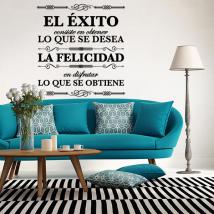 Vinilos Decorativos Citas El Éxito y La Felicidad