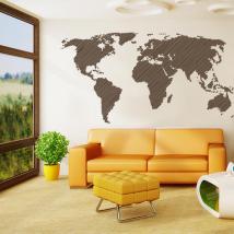 Vinilo Decorativo Adhesivo Mapamundi Líneas