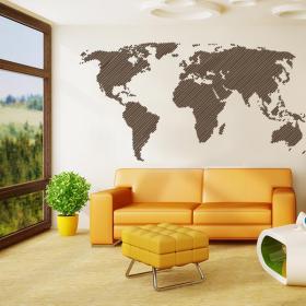 Vinilo Decorativo Adhesivo Mapamundi Líneas