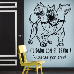 Vinilo Decorativo Adhesivo Cuidado Con El Perro