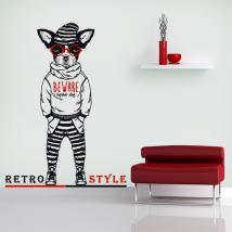 Vinilos Decorativos Beware Hipster Dog