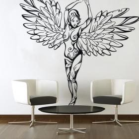 Pegatinas Paredes &Aacute;ngel Tribal