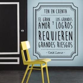Vinilo Decorativo Adhesivo Frase Dal&aacute;i Lama
