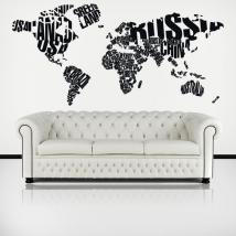 Vinilos Decorativos Tipográficos Mapamundi Textos
