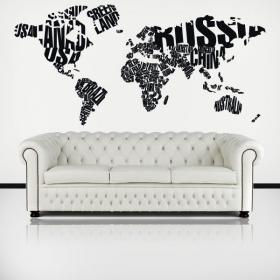 Vinilos Decorativos Tipográficos Mapamundi Textos