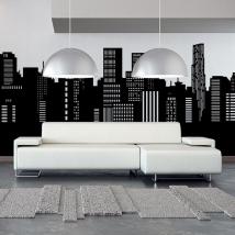 Vinilo Decorativo Skyline Panorámica Ciudad