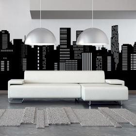 Vinilo Decorativo Skyline Panorámica Ciudad