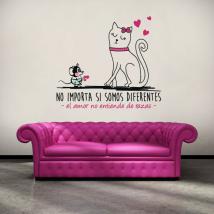 Vinilo Decorativo Frase El Amor No Entiende De Razas