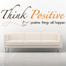 Vinilo Decorativo Frase Inglés Think Positive
