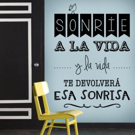 Vinilo Decorativo Adhesivo Sonr&iacute;e A La Vida