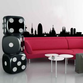 Vinilo Decorativo Adhesivo Skyline Barcelona