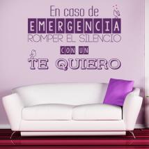 Vinilos Decorativos Frases En Caso De Emergencia