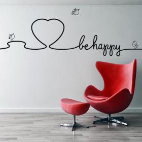 Vinilos Decorativos Textos Decorar Paredes Be Happy