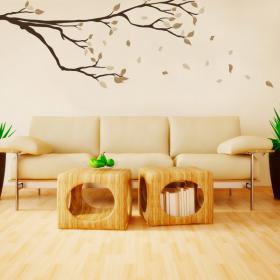 Vinilos Rama Con Hojas Al Viento