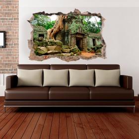Vinilos 3D Paredes Ta Prohm