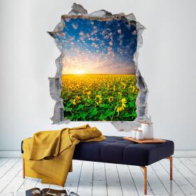 Vinilos 3D Girasoles