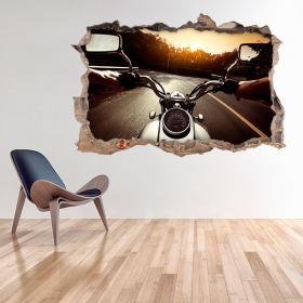 Vinilo 3D Moto Carretera
