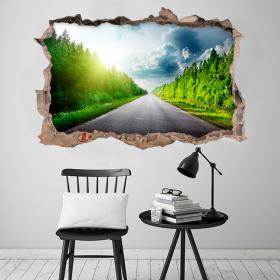 Vinilos 3D Carretera y Árboles