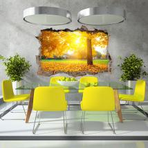 Vinilo 3D Árbol Otoño