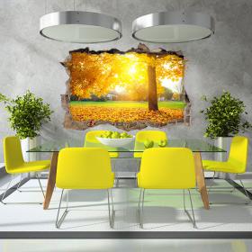 Vinilo 3D Árbol Otoño