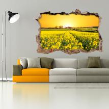 Vinilos 3D Flores Pradera Naturaleza