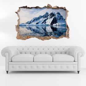 Vinilo 3D Icebergs Y Montañas