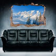 Vinilo 3D Montañas Nevadas