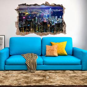 Vinilos 3D Pared Hong Kong