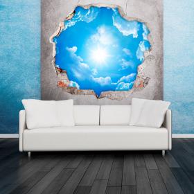 Vinilos 3D Cielo Nubes y Sol
