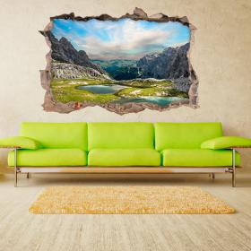 Vinilo 3D Lago En Las Montañas