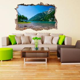 Vinilo 3D Lago Y Montañas