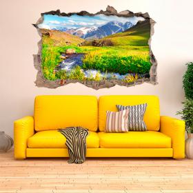 Vinilos 3D Manantiales Montañas